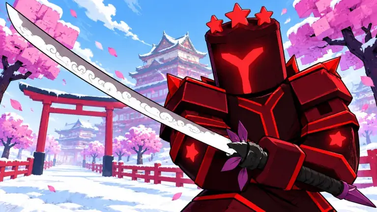 Samurai de armadura vermelha no Samurai Palace